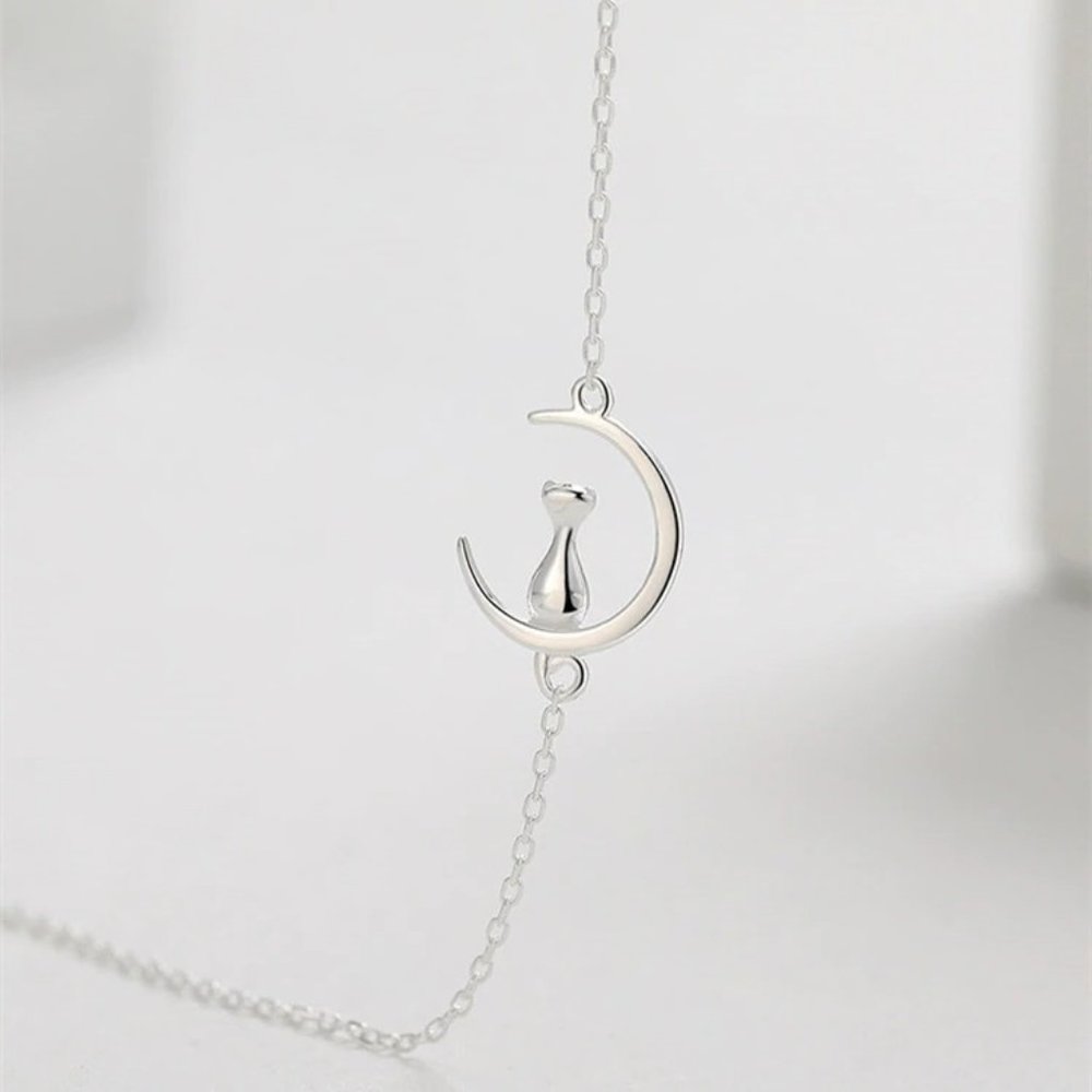 NEW Silver Simple Romantic Fashion Cat Bracelet Anklet - Picture 4 of 6